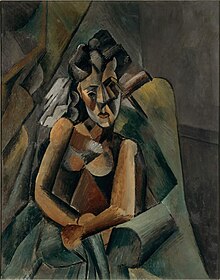 Pablo Picasso, 1909, Femme assise (Sitzende Frau), oil on canvas, 100 x 80 cm