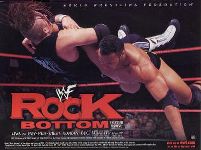 Promotional poster featuring The Rock performing the "Rock Bottom" on Road Dogg