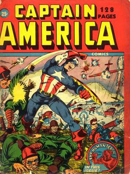 Captain America Comics 128 Pages (Jan. 1942), a one-shot, 25¢ special. Cover art by Shores.