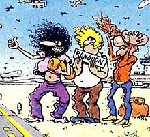 The Fabulous Furry Freak Brothers, from left to right, Phineas, Fat Freddy, and Freewheelin' Franklin FreakBrothers.jpg