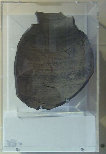 Rider Haggard's recreation of the Sherd of Amenartas, now in the collection of the Norwich Castle Museum