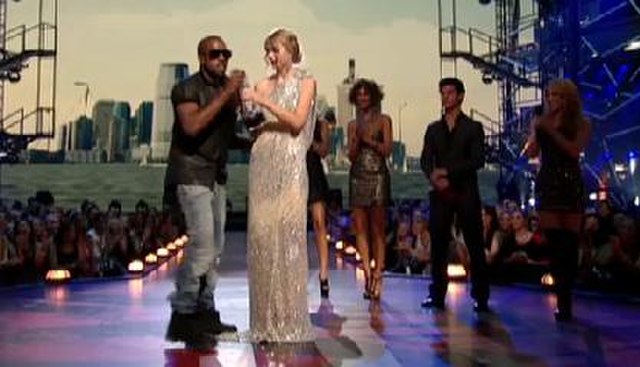 Kanye West taking the microphone from Taylor Swift at the 2009 MTV Video Music Awards