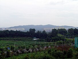 Chilbosan dilihat dari Sungkyunkwan University.JPG