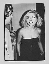 Photograph of Debbie Harry by Andy Warhol, taken in 1980 in the Factory on the day of the photo-shoot for her silkscreen portraits Debbie Harry by Andy warhol, 1980s photoshoot at The Factory NYC.jpg