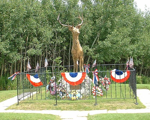 "The Elk on the Trail" statue, Whitcomb Summit