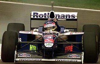 Jacques Villeneuve driving in the San Marino Grand Prix