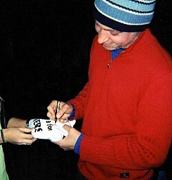 Pisapia signs an autograph in 2004.