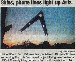 Phoenix Lights 1997 light phenomenon over Arizona, USA