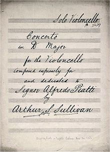 Title page of early copy of cello part Sullivan Cello Concerto score.jpg