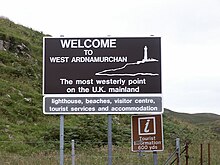 Welcome sign at Kilchoan ferry terminal