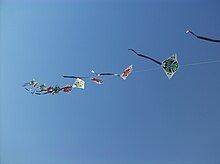 Train of connected kites