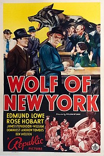 <i>Wolf of New York</i> 1940 American film