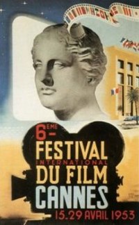Official poster of the 6th Cannes Film Festival, an original illustration by Jean-Luc.