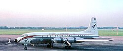 Bristol Britannia BB-318 of Empresa Consolidada Cubana de Aviación S.A. arriving at Shannon Airport (Ireland), 1962 (en route from Prague)