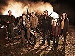 Principal ''Falling Skies'' cast members ''(l-r)'': Will Patton, Drew Roy, Connor Jessup, Noah Wyle, Maxim Knight and Moon Bloodgood