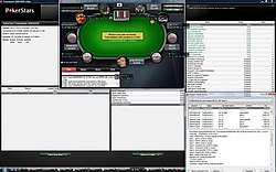 PokerTracker 3 includes a HUD overlay as seen in this Pokerstars online poker session PT3 HUD.jpg