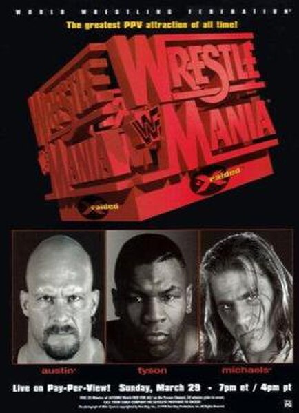 Promotional poster featuring "Stone Cold" Steve Austin, Mike Tyson, and Shawn Michaels