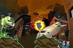 Gameplay is very similar to previous versions in the Worms series. Worms space screenshot.jpg