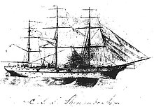 A pencil sketch of CSS Shenandoah, from the inside cover of a notebook kept by her commanding officer CSSShenandoah-sketch.jpg