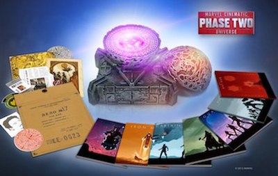 Packaging for the "Marvel Cinematic Universe: Phase Two Collection" Blu-ray box set