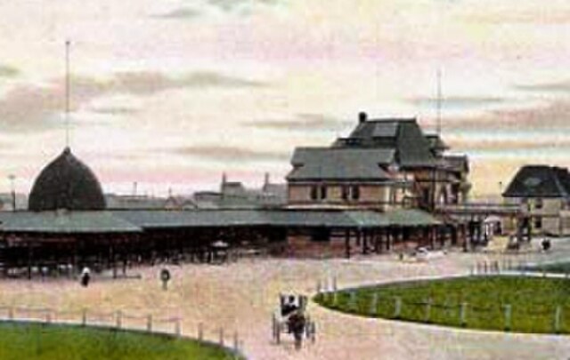 The Intercolonial Railway of Canada depot in Moncton in 1904. The city's economy was revitalized when it was selected as the railway's headquarters in