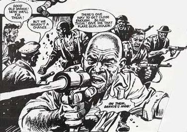 "Darkie's Mob", illustrated by Mike Western, from Battle Picture Weekly