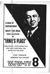 Anderson's father, Ernie Anderson, in a 1961 advertisement