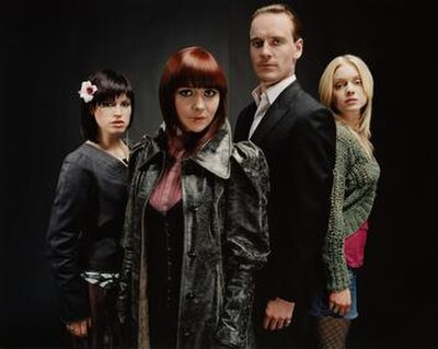 Main characters Thelma, Ella, Azazeal and Cassie as portrayed by Jemima Rooper, Laura Pyper, Michael Fassbender and Christina Cole.