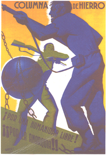 Propaganda Poster that reads: "Iron Column; For a Free Humanity! For Anarchy! Iron column poster.png