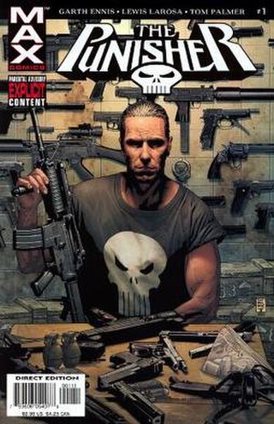 The Punisher #1 (March 2004), cover art by Tim Bradstreet.