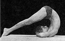 Seetharaman Sundaram in Halasana (Plough Pose) 1928.jpg