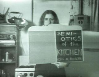 <i>Semiotics of the Kitchen</i> Video art piece by Martha Rosler