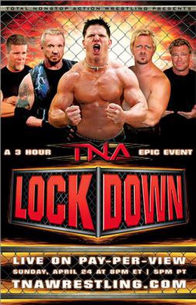 Promotional poster featuring [from left to right] Kevin Nash, Diamond Dallas Page, A.J. Styles, Jeff Jarrett, and The Outlaw