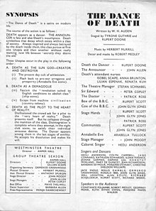 Programme of a Group Theatre production of The Dance of Death, with unsigned synopsis by Auden (Source: Wikimedia)