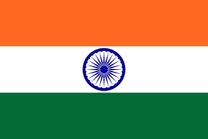 The flag of India (1947). White represents "light, the path of truth".[68]