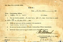 Three-day pass from USS O-9 dated 26 May 1930 O9 3daypass.jpg