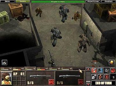 Silent Storm presents the player with two sets of equipped weapons, numerous stances, and several different firing modes. Terrain elevation is also co