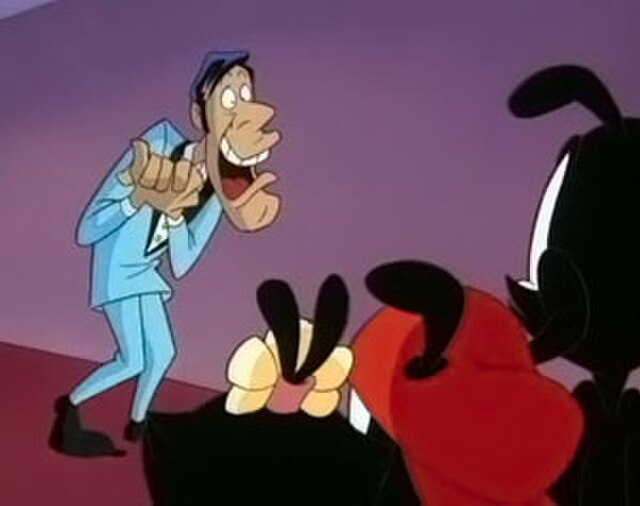 Parodies and caricatures made up a large part of Animaniacs. The episode "Hello, Nice Warners" introduced a Jerry Lewis caricature (left), who made oc
