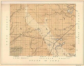 1882 Map of Nobles County--again, note double L in spelling of Wilmont Township Nobles county map.jpg