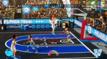Shooting in NBA 2K Playgrounds 2. Semi-cricle shooting meter on the bottom of the screen. Shooting in NBA 2K Playgrounds 2.png