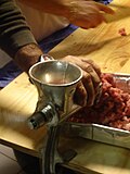 Grinding the meat