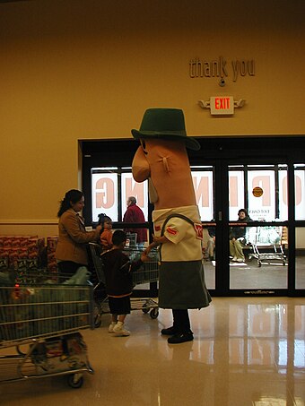 Brett Wurst, the bratwurst, at the grand opening of the West Milwaukee Pick 'n Save