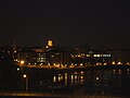 The Lawrence University campus at night from the Oneida Skyline Bridge, Appleton.