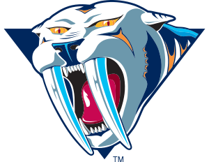 Nashville's third jersey logo (2001–2007); a more detailed, three-quarters front view of the team's saber-toothed cat logo and used as their 2023 reverse retro jersey logo (2023–present)