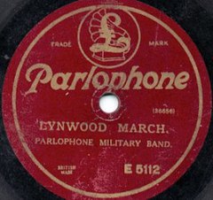 Early 20th century Parlophone record label of the 78rpm acoustic era