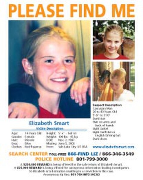 Smart's missing person flyer distributed by the Federal Bureau of Investigation