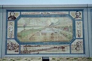 Fort Anderson mural on Paducah's floodwall, painted by Robert Dafford. Fortanderson.jpg