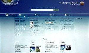 Early prototype screenshot of Windows Live Home. LiveCom2.jpg