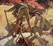 Illustration by Dean Cornwell in September 1936's Cosmopolitan accompanied by the first publication of the story The Short Happy Life of Francis Macomber.jpg