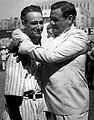 The Yankee duo reunited – Lou Gehrig and Babe Ruth on Lou Gehrig Day (July 4 1939)